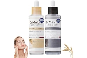 【Most Gifts】2025 New 2 Jar Melaxin Peel Shot Glow White and Black Rice Peeling Ampoule, Soft Exfoliating Face and Body Scrub 