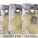H.VERSAILTEX Linen Blended Grommet Semi-Sheer Curtains - 2 Pieces- Decorative Vintage Blooming Floral with Yellow Gray Pattern for Living Room, Privacy Assured (W52 x L84 inch)