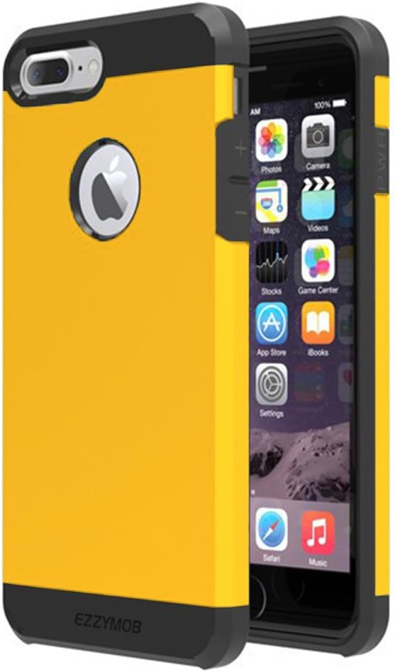 EZZYMOB iPhone 7 case iPhone 8 case and iPhone 7 plus case iPhone 8 plus case cover Heavy duty Hybrid Armor Case, Shockproof TPU Rubber and Polycarbonate case for apple iPhone 7/8 or 7/8 Plus.