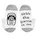 IF YOU CAN READ THIS Funny Saying Knitting Word Combed Cotton Crew Wine Coffee Beer Socks for Men Women (Gray White (Game))