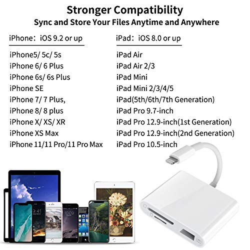 Pumouga Micro SD Memory Card Reader, USB Camera Adapter for iPhone