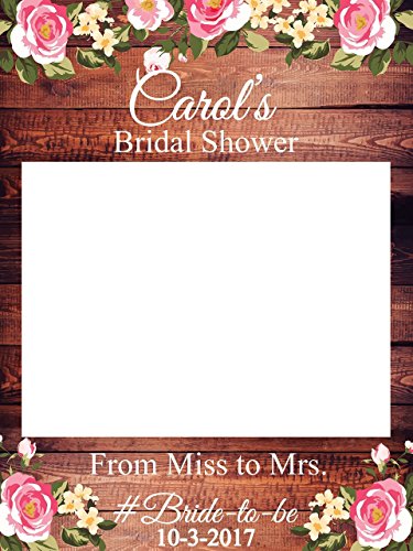 image for speedyorders Custom Floral Bridal Shower Photo Booth Frame - Sizes 36x