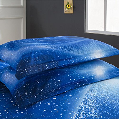 Ikevan 3 Pcs Bed Linen Home Textile Bedding Set Duvet Cover Star Colorful Bed Pillowcases(1 pc Duvet Cover 200x230cm+2 pcs Pillowcases 48x74cm ) (05) - Thumbnail 5