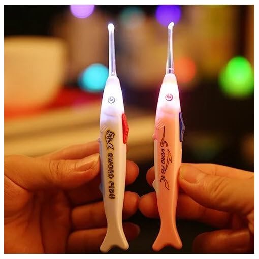 3 Pcs Earwax Remover Curettes with Led Flash Light for Baby Kids Pets, Safety Toddler Ear Cleaner Ear Wax Removal Tool Lighted Earpick, Baby Health Ear Care Ear Cleaning Set(Random Color) - Image 5