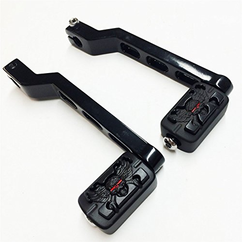 HTT Group Motorcycle Black Aluminum Heel/Toe Shift Levers with Zombie Shifter Pegs For Harley Davidson Tour Glide 1988 and later - Thumbnail 3