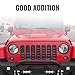 Seven Sparta Front Grill Insert for Jeep Wrangler JK/JKU 07-18 Flag Grill Insert American Flag Grille Screen, Gray