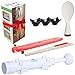Sushi bazooka kit- 4-piece Set with Sushi Bazooka, 2 pairs of Stainless Steel Chopsticks with linen pouch, Swing Rice Paddle, and 3-compartment Melamine Soy Sauce Dish-Dishwasher Safe- BPA Free