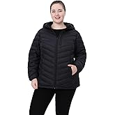 HHE Plus Size Women Packable Puffer Jacket 1X-6X Water-Resistant Lightweight Coat Detachable Hood(Exclusively Plus Size)