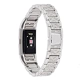 Lwsengme Metal Bands for Fitbit Charge 2,Charge2 Tracker Replacement. Magnet Strap Lock Large Small (Lihgt Metal-05, 5.5