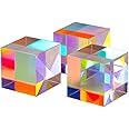 2cm Optical Glass X-Cube Prism RGB Dispersion Prism for Physics and Decoration Same Size 3pcs