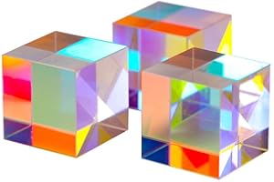 STAYMAX 2cm Optical Glass X-Cube Prism RGB Dispersion Prism for Physics and Decoration Same Size 3pcs