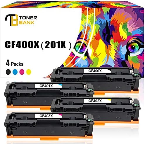 Toner Bank 4 Pack Compatible Toner for HP 201A 201X Toner CF400X CF401X CF402X CF403X for HP Color LaserJet Pro M252dw M252n HP Color LaserJet Pro MFP M277dw M277n M277c6 M274n