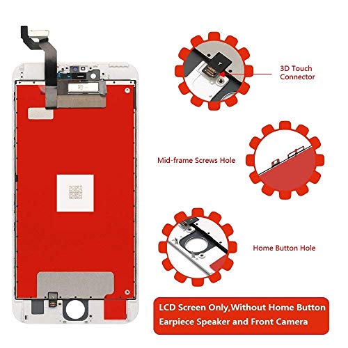 for White iPhone 6s Plus Screen Replacement Retian LCD Touch Screen Digitizer Fram Assembly Full Set with Tools + Instructions by Brinonac (E2) - Thumbnail 3