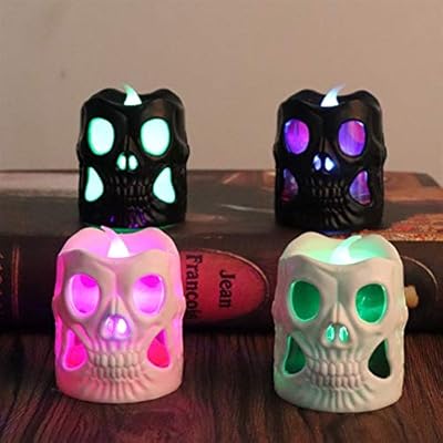 Znbj Halloween Decorations Halloween Led Luminous Skull Candle Bar