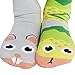 Snake & Mouse Backyard Woodland Creature Pals Mismatched Frenemy Socks for Kids Boys Girls with Nonskid No Slip Grips (Age 4-8)