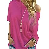 Kwok Blouse,Women's Sleeve Casual Tops T-Shirt Hot Pink