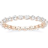 EAMTI 2mm 925 Sterling Silver Wedding Band Cubic Zirconia Full Eternity Stackable Engagement Ring Size 3-13