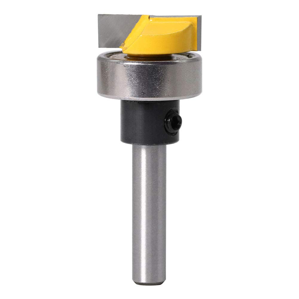 Gasea 1/4" Shank Flush Trim Hinge Mortise Template Cleaning Bottom Router Bit, 3/4"W X 1/4"H Woodworking Milling Cutter Bit