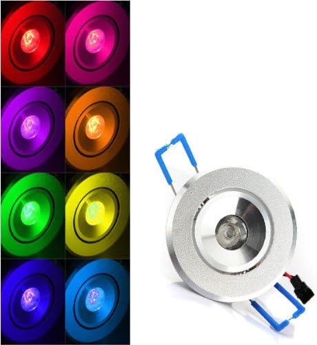 3W RGB LED Recessed Spotlight Ceiling Light Lamp Blub With AC 85-265V.