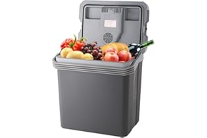 KOUDERA Electric Portable Cooler and Warmer with Handle,24 L Including Extra Long Cables Dual 110V AC Plug for House/Home and 12V DC Vehicle Plug for TrucksTravel Camping and Picnics