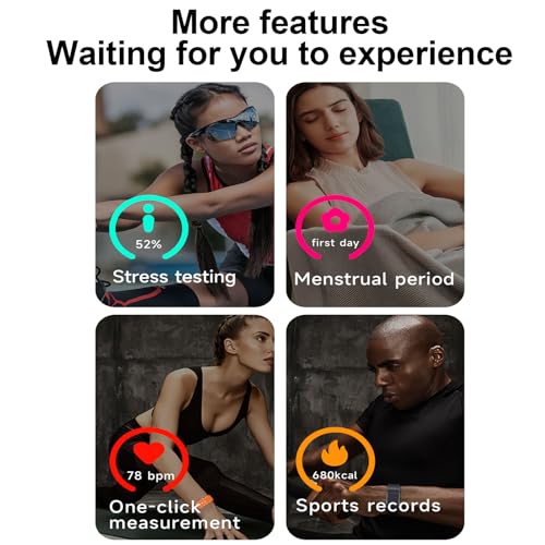 Denash Health Smart Bracelet,Magnetic Wearable Activity & Fitness Tracker,Fitness Tracker Wristband with 127 Sport Modes for Men Women (Black) (Black)