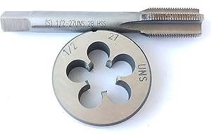 HUAZHICHUN 1PC 1/2-27 UNS Tap + 1PC 1/2-27 UNS Die, HSS Tap and Die Set Right Hand Tap