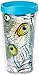 Tervis Peacock Tumbler with Wrap and Turquoise Lid 16oz, Clear
