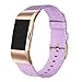bayite Canvas Bands Compatible with Fitbit Charge 2, Soft Classic Replacement Wristband Straps Women Men, Lavender with Rose Gold Connector Small (5.5-6.7 Inch)