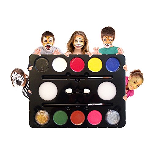 Face Painting Kit for Kids with Glitter and Bonus Ebook with Video