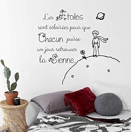 Stickers Muraux Vinyle Petit Prince Citation Les Etoiles Sont Eclairees Pour Que Chacun Puisse Un Jour Retrouver La Sienne Autocollant Autocollants Murale Chambre D Enfant Decoration Murales Fr3 Amazon Fr Bricolage Citation Petit Prince étoile