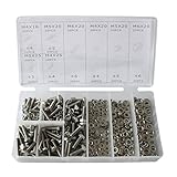 475pcs Stainless Steel Metric Hex Head Cap Nuts Screw with Lock and Flat Washers Assortment