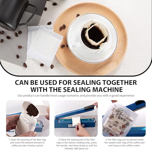 200 PCS Disposable Hanging Ear Coffee Filter Bags, Single Serve Drip Coffee Paper Bags for Home, Office, Outdoor, Portable Brewing, Mess-Free, Compatible with Cups, Mugs, Glasses