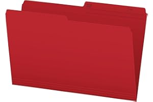 Pendaflex Dossiers de fichiers – Organiseurs de fichiers de couleur rouge, onglet 1/2, taille légale, papier durable, 100/boî