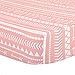 Coral Pink Tribal Print Fitted Crib Sheet - 100% Cotton Abstract Geometric Baby Girl Nursery and Toddler Bedding