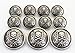 11 Pieces Silver Vintage Metal Blazer Button Set - Skull - for Blazer, Suits, Sport Coat, Uniform, Jacket