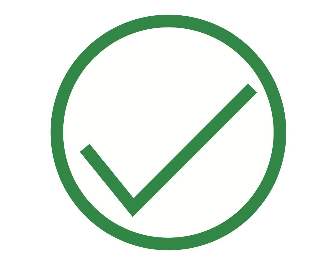 Green Tick Vinyl Desk/Table Stickers - 150x150mm Social Distancing for Schools, Restaurants, Canteens, Offices, Bars, Pubs, Public Space. Removable, anti-slip, self- adhesive (5, GreenWhite)