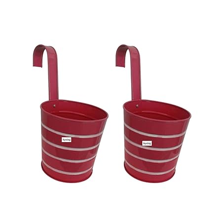 Indoor Decor/ Set of Two Ribbed Metal planters/ Metal vases