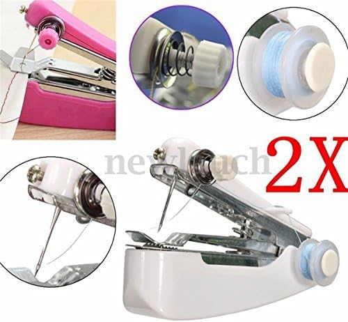US Shipping 2pcs Portable Cordless Hand-held Clothes Sewing Machine Travel Home Stitch Tool