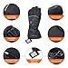 Alritz Battery Heated Gloves for Men Women, 7.4V Rechargeable Winter Warm Gloves Waterproof Insulated Hand Warmers for Indoor Outdoor Sports, Skiing, Climbing, Motorcycle, Three Heating Mode (Large)