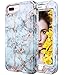 iPhone 7 Plus Case, iPhone 8 Plus Shiny Rose Gold White Gray Marble Case,BAISRKE Heavy Duty Hybrid 3-Layer Full-Body Protect Case Soft TPU & Hard Plastic Back Cover for Apple iPhone Plus 5.5