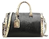 Heshe Leather New Lady's Casual Fashion Crocodile & Serpentine Top Handle Tote Shoulder Crossbody Bag Satchel Purse Women's Handbag