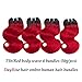 DAYRISE Ombre Red Body Wave Human Hair Bundles 4 Bundles (8 8 8 8 inch) Brazilian Virgin Human Hair Extensions Ombre Body Wave Bundles 2 Tone Color (T1B/RED)