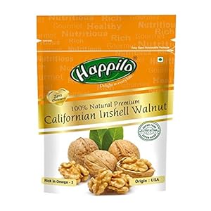 Happilo 100% Natural Premium Californian Inshell Walnuts, 200g