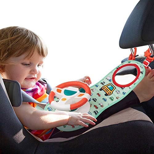UNIH Baby Car Seat Toys with Mirror, Steering Wheel Carseat Toys for