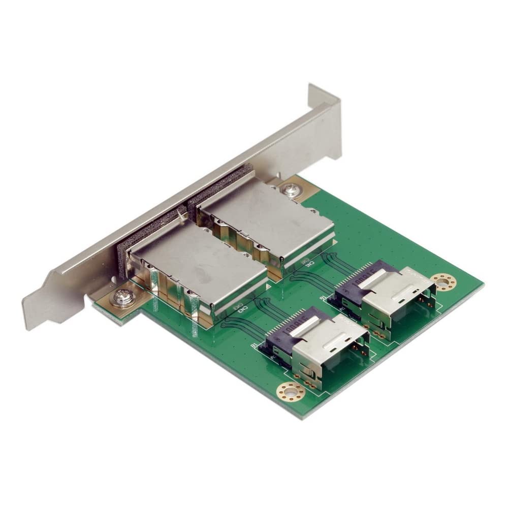 CY Mini SAS SFF-8088 To SAS 36Pin SFF-8087 PCBA Female Adapter Dual Ports With PCI Bracket