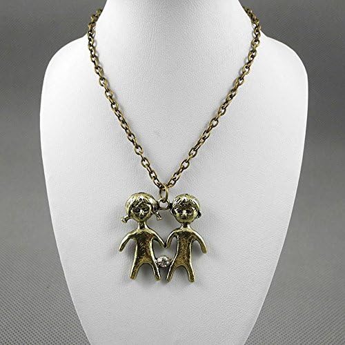 2 Pieces Necklace Pendent Jewelry Fashion Decoration Costume Retro Jewellery Collier Long Chain 43153 Gemini Zodiac