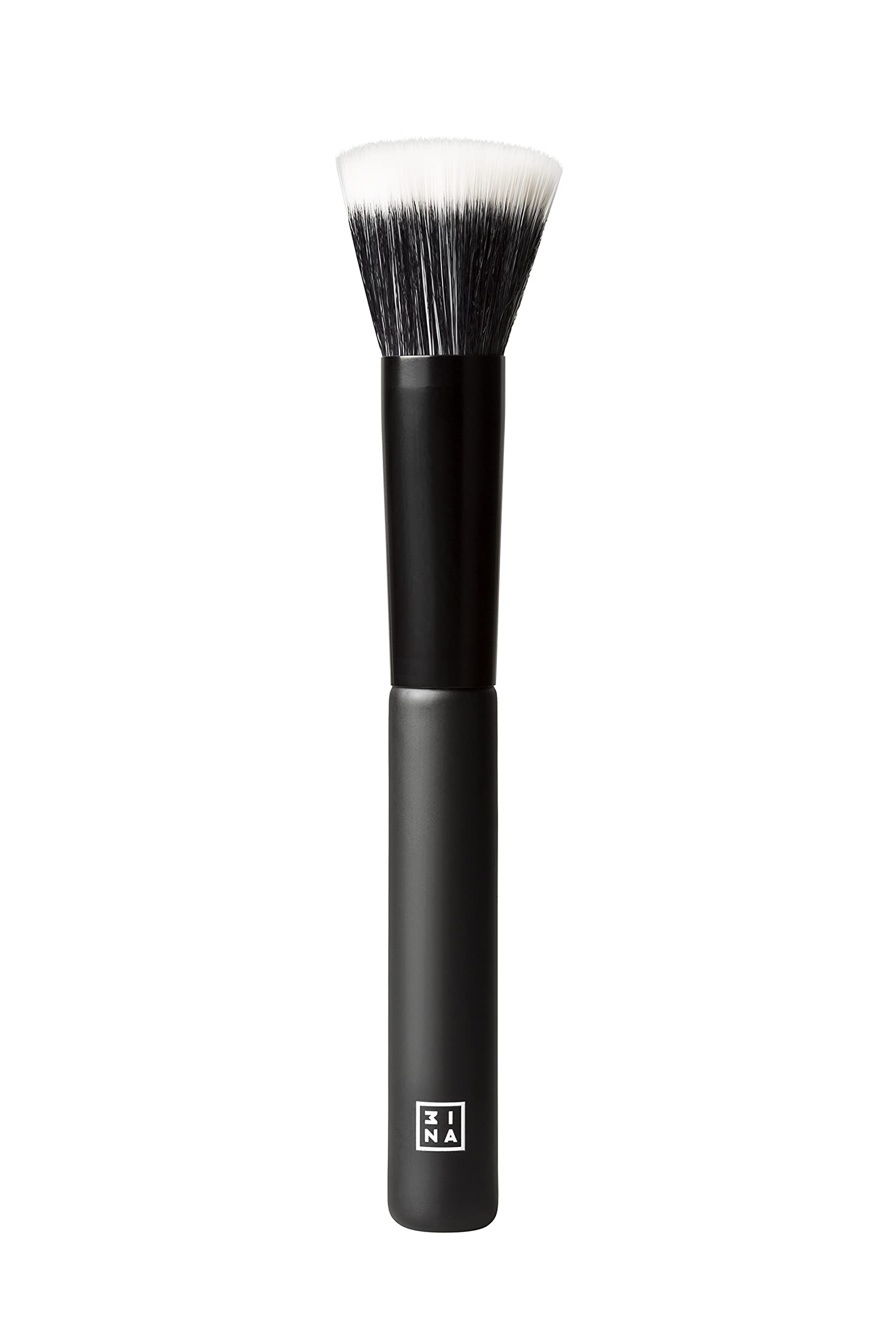 3INA MAKEUP - Vegan - Cruelty Free - The Foundation Finish Brush - Black - Brush For Cream Or Powder Makeup - Soft And Compact Synthetic Bristles - Ergonomic Handle - Flat Tip - Easy to Clean