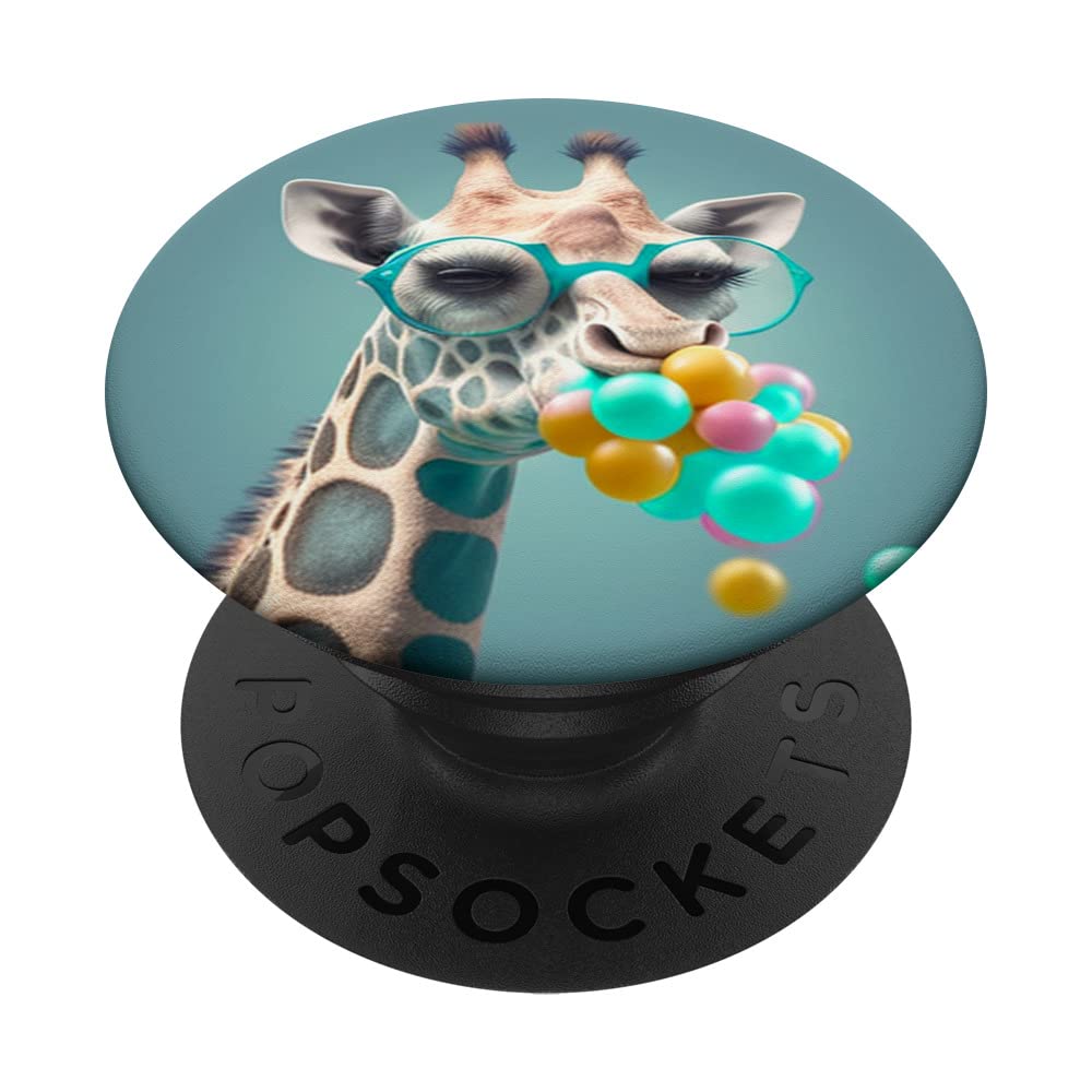 giraffe bubblegum | Giraffe Blowing Bubble Gum PopSockets Swappable PopGrip