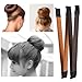 TIMESETL 2pcs Hair Bun Maker (Brown/Blonde) + 1pcs Fashion French Hair Braiding Tool Magic DIY Hair Twist Styling (Black)