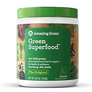 Amazing Grass Green Superfood Organic Powder with Wheat Grass and Greens, Flavor: Original, 30 Servings